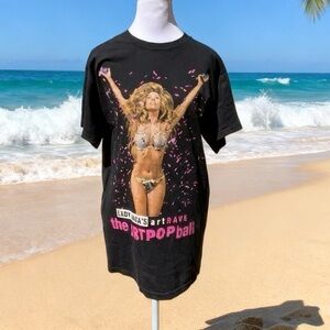 Lady Gaga Black Silk Screen Adult Tee Shirt Art Rave The Artpopball Tour  Sz S